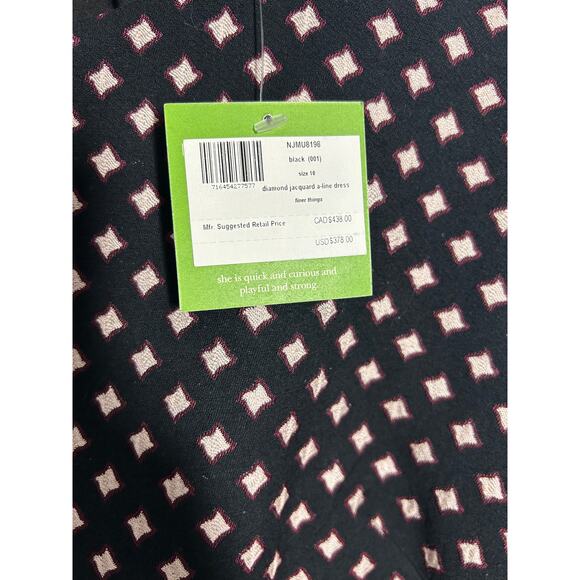 Kate Spade Diamond jacquard A Line Dress NWT - Picture 5 of 7
